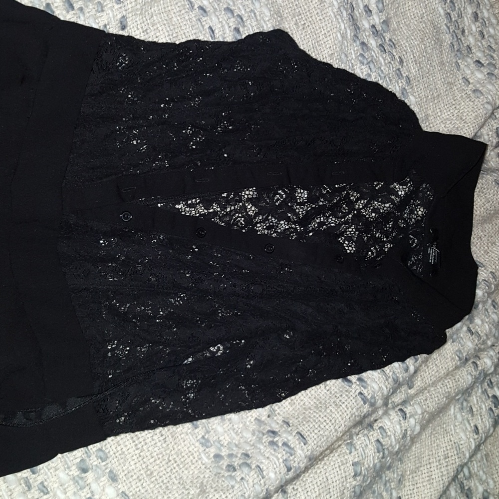 Forever 21 lace top black pant jumpsuit